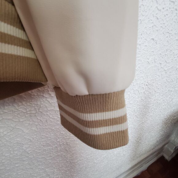 True Religion Buddha Logo Two Tone Varsity Letterman Jacket Men’s XL Leather NWT - Picture 14 of 16